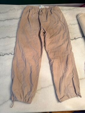 Celebrity Pink Corduroy Joggers in Light Beige